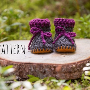 Infant Crochet Pattern, infant slipper pattern, crochet bootie pattern, crochet baby booties pattern, leather sole slippers pattern