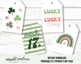 Dzień Świętego Patryka do wydrukowania / Etykiety na prezenty na Dzień Świętego Patryka / Etykiety irlandzkie / Irlandzkie prezenty
