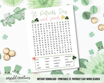 Dzień Świętego Patryka do druku / Wyszukiwanie słów / Gra na Dzień Świętego Patryka / Wyszukiwanie słów na Dzień Świętego Patryka