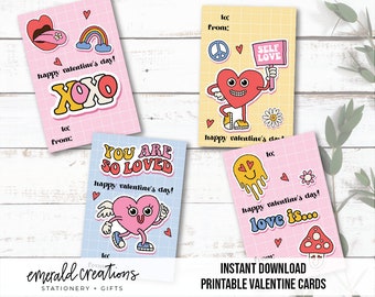 Groovy Valentine Cards/Drukowane Valentine Cards/Groovy Retro Cards