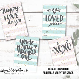 Watercolor Valentine Cards/Printable Valentine Cards/Valentine Cards