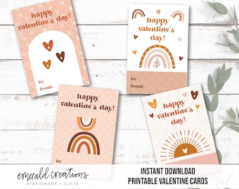 Boho Walentynkowe Karty/Drukowane Walentynkowe Karty/Boho Karty