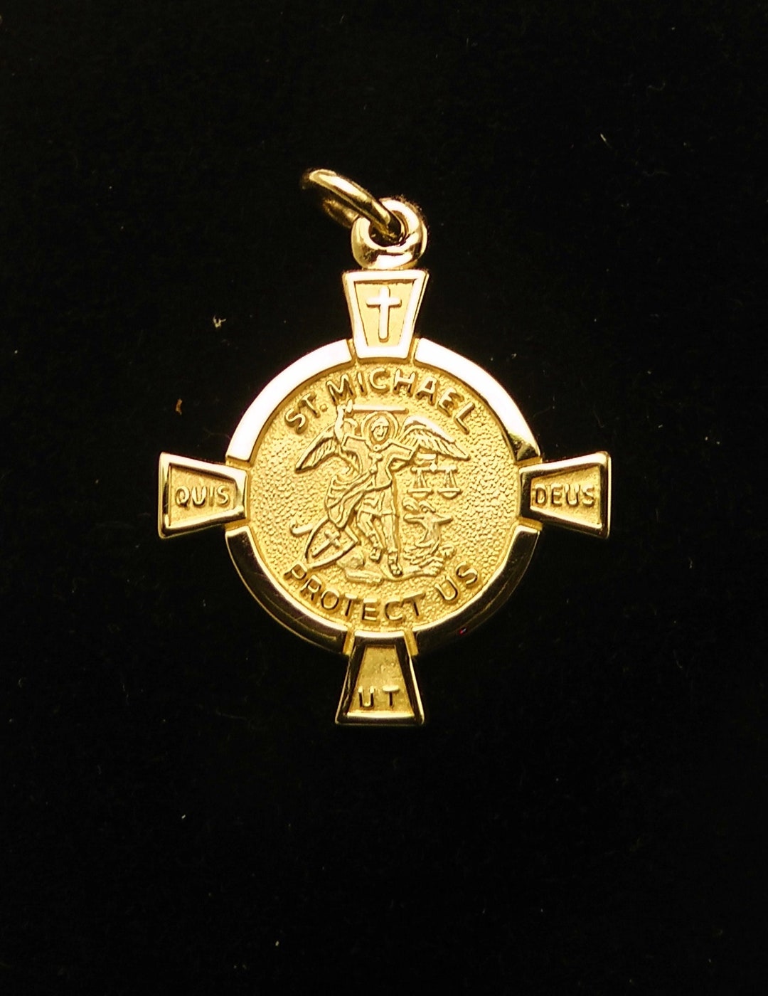 St. Michael Medal 14k Gold Archangel Police Patron Saint - Etsy