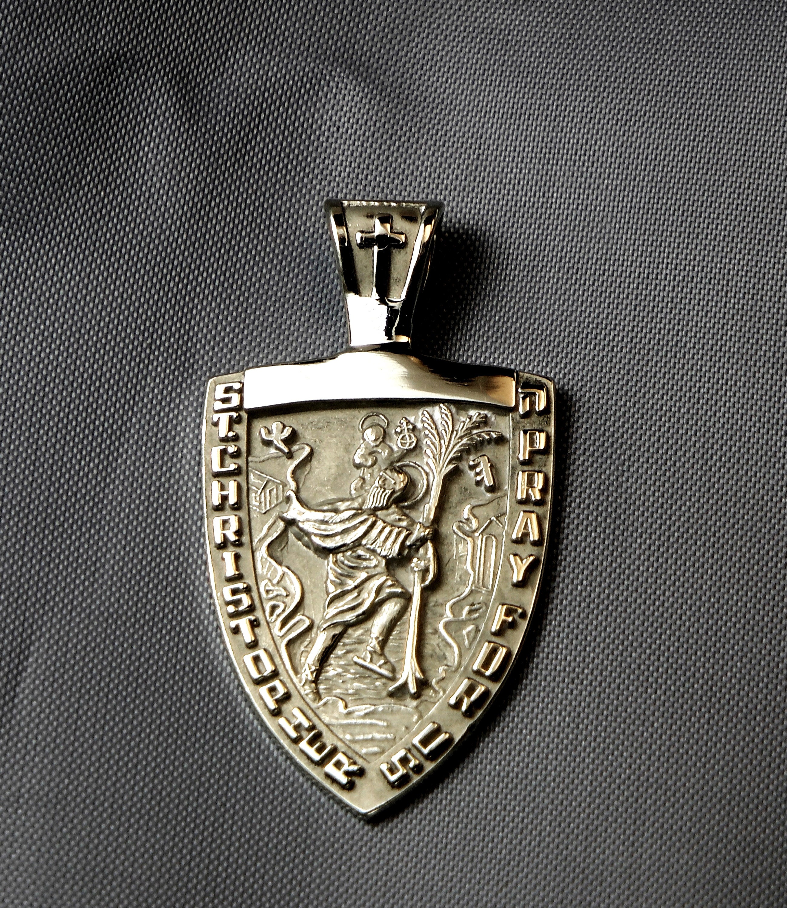 St. Christopher Medal 14k White Gold 