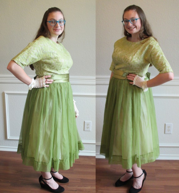 light olive green dress