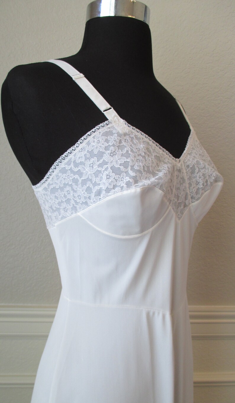 Deadstock Laros Compli-Fit White Full Slip Lace Trim with Orig | Etsy