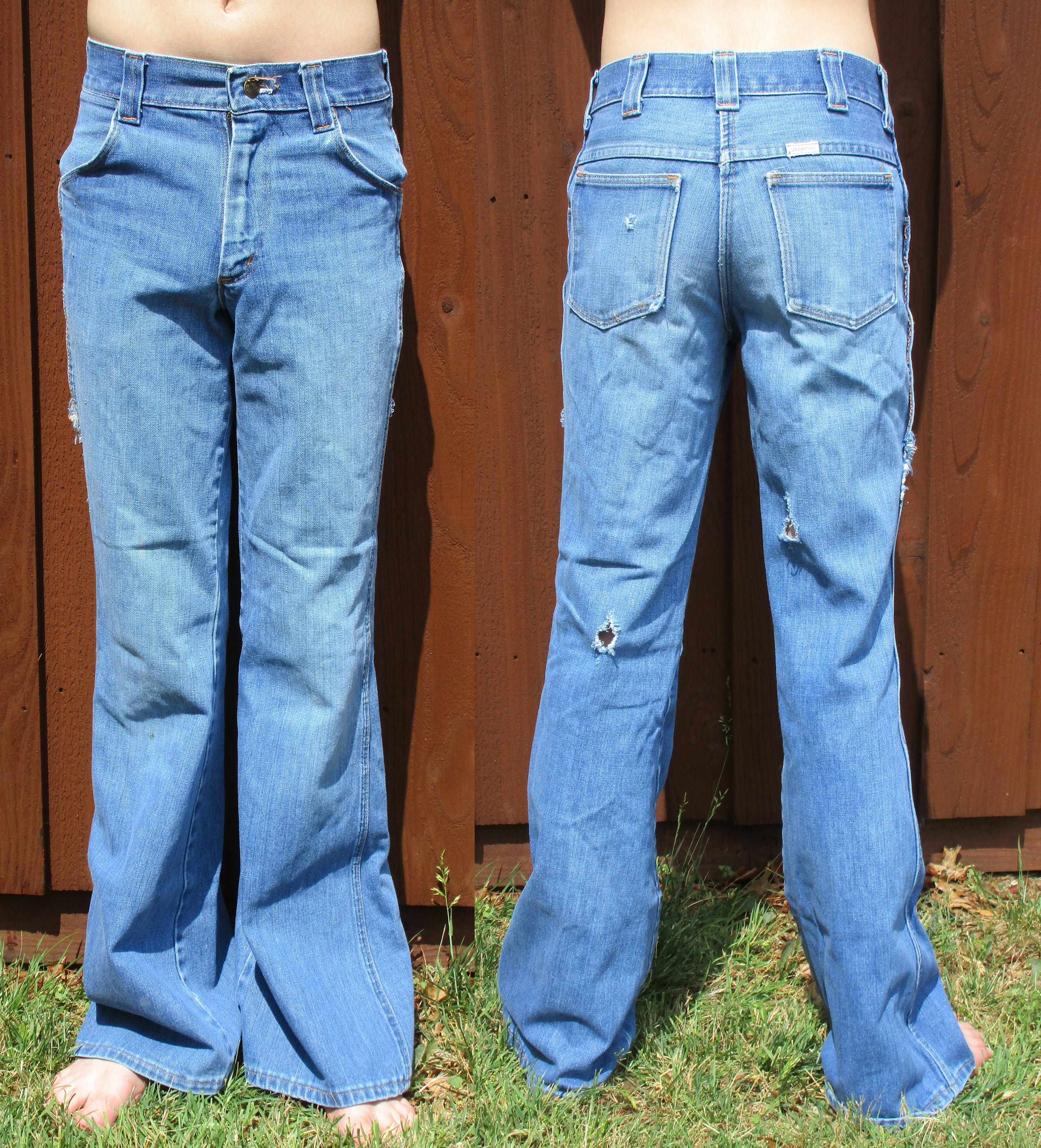 28 x 34 SedgeField Bell bas Jeans avec des trous et l’effilochage mi lieu Hippie Vintage Boho Denim 28 x 34 SedgeField Bell bas Jeans avec trous des trous avec et l’effilochage mi lieu Hippie Vintage Boho Denim 684d05
