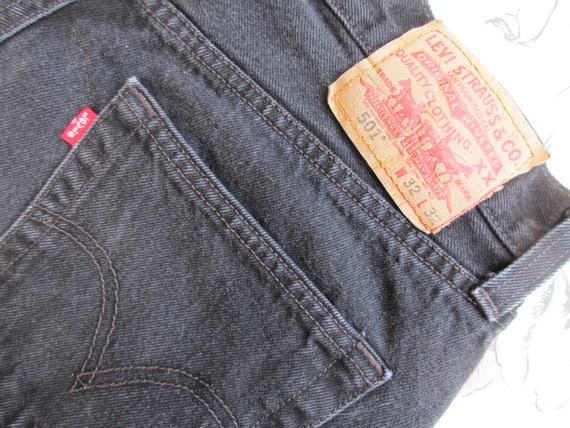 levi's mens 501 button fly jeans black