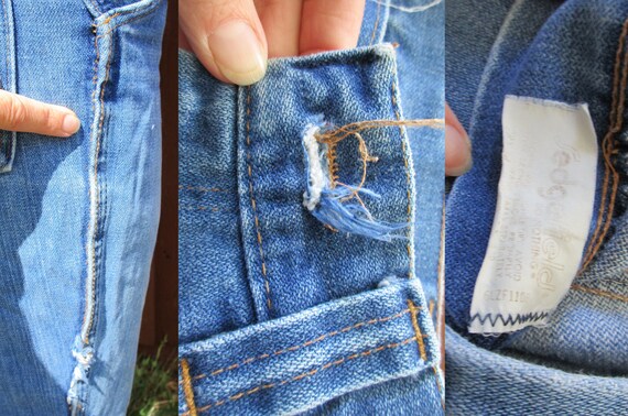 28 x 34 SedgeField Bell bas Jeans avec trous des trous avec et l’effilochage mi lieu Hippie Vintage Boho Denim 684d05 28 x 34 SedgeField Bell bas Jeans avec trous des trous avec et l’effilochage mi lieu Hippie Vintage Boho Denim 684d05