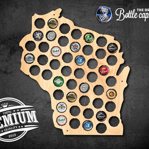 Wisconsin Bottlecap Map Wall decor