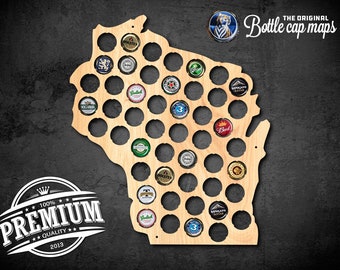 Wisconsin Bottlecap Map Wall decor