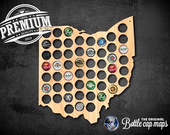 Ohio Bottlecap kaart wand decor