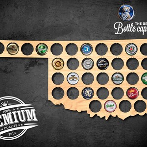 Oklahoma Bottlecap Map Wall decor