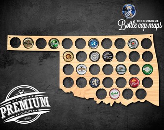 Oklahoma Bottlecap Map Wall decor