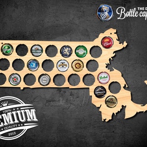 Massachusetts Bottlecap Map Wall decor