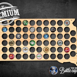 South Dakota Bottlecap Map Wall decor