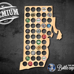 Rhode Island Bottlecap Map Wall decor
