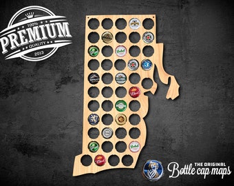 Rhode Island Bottlecap Map Wall decor