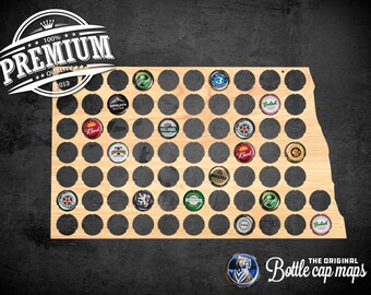North Dakota Bottlecap Map Wall decor