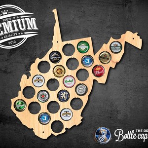 West Virginia Bottlecap Map Wall decor