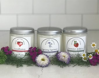 Spring candles, soy candle set, soy candles gift set, soy candles, soy candles handmade, organic soy candles, homemade soy candles