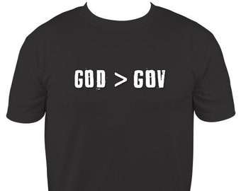 God > Gov T-Shirt, God is greater than anything government, God Wins, God T-Shirt, Adult, Toddler, Youth