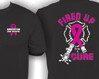 Fire PINK "Fired Up for a Cure" - Firefighter Breast Cancer Awareness - Custom "Pink Hose", Pink Ribbon (+ Custom Dept), October, Fire Dept