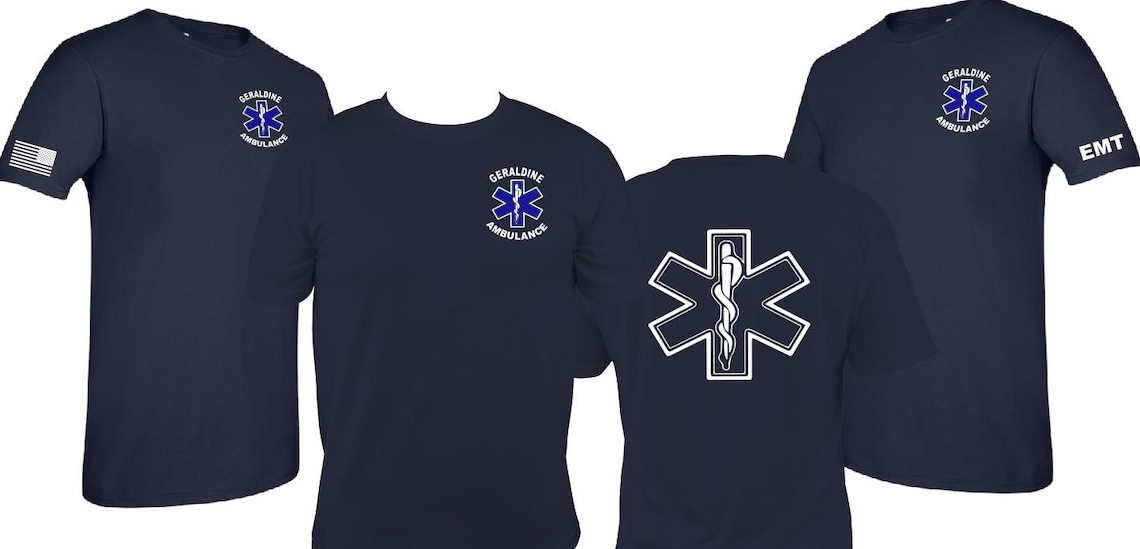 Personalized EMS EMT Paramedic Tshirt with 2 sleeve prints Etsy