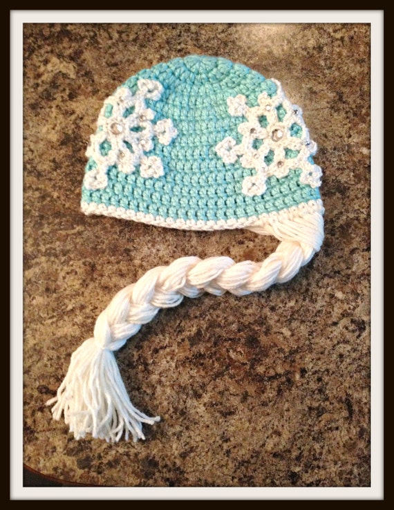 Crochet Frozen Elsa Hat With Sparkle 