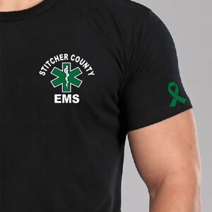 Mental Health Awareness - Custom EMT EMS Green Ribbon/star on Back ...