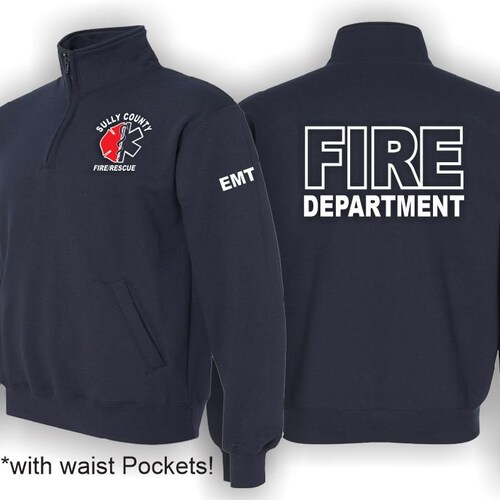 Personalize Fire/ems Quarter-zip Collar Jacket With POCKETS - Etsy