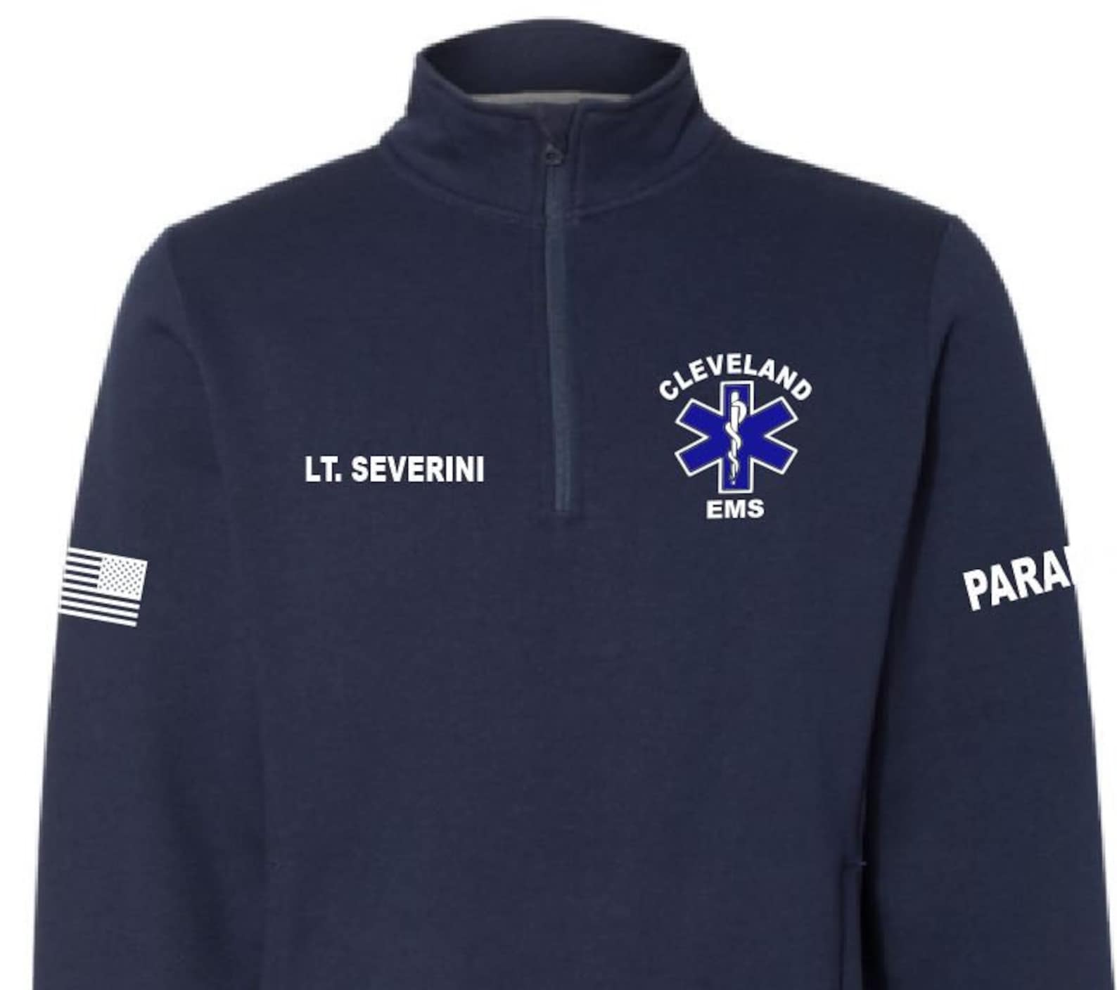 EMT EMS Firefighter Custom Quarter Zip Collar Sweatshirt Free Etsy