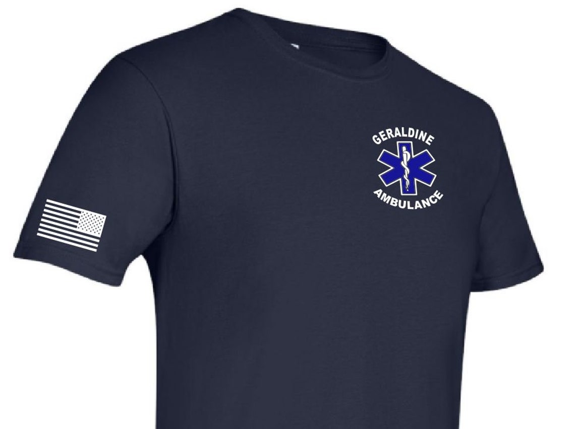Personalized EMS EMT Paramedic T-shirt with 2 sleeve prints | Etsy