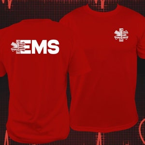 Personalized Off Duty/On Duty EMS EMT Paramedic  American Flag Star of Life, Work Shirt EMS with Custom Dept, Rescue Medic Ems Shirt