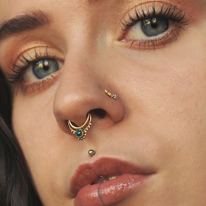 Brass Septum Ring - 16G Septum Ring - Septum Jewelry - Septum Piercing - Tribal Septum Ring - Indian Septum Ring - Septum Nose Ring (B35)