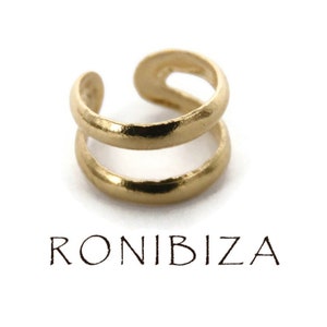 Nicht durchbohrte Ohrmanschette, Doppel Ohrmanschette, vergoldete Manschette Ohrring, Gefälschte Einzel Ohrmanschette, Manschette Schmuck, Helix Ohrringe, Minimalistische Ohr Manschette
