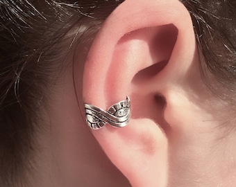 Silver Ear Cuff - Ear Wrap - Fake Ear Cuff - Earcuff Jewelry - Cuff Earrings - Wrap Earrings - Cartilage Earring - Non Pierced Ear Cuff -EC4