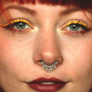 Big Silver Septum Septum Piercing Indian Septum Ring Tribal Septum Septum Jewelry 18g Septum Ring 16g Septum Ring Mandala Septum Ring Etsy