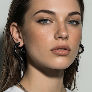 Wood Fake Gauge Earrings – Split Faux Stretcher, Surgical Steel Pin