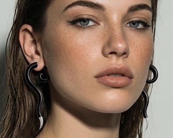 Wood Fake Gauge Earrings – Split Faux Stretcher, Surgical Steel Pin