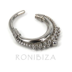 Clicker Septum Ring, 18 Gauge Septum Ring, 8mm Septum Ring, Septum Jewelry, Septum Nose Piercing, Silver Septum Ring, Tribal Septum Ring