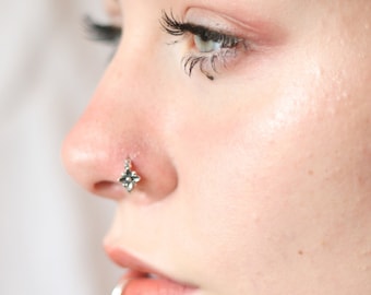 Nose ring with best sale flower