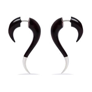 Faux bouchons d&#39;oreilles, boucles d&#39;oreilles fausses jauge, faux bouchons d&#39;oreilles, faux piercings d&#39;expansion, faux civière d&#39;oreille, jauge d&#39;oreille en bois, boucles d&#39;oreilles tribales