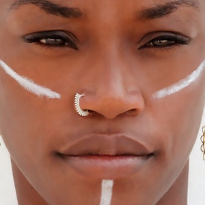 20g Nostril Piercing, Tribal Nose Ring, Dainty Silver Nose Ring, Indian Nose Ring, Nostril Jewelry, Small Nose Ring, Delicate Nose Ring