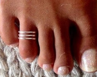 Mooie Sterling zilveren teenring - verstelbare teenring - gewone teenring - voetaccessoires - Midi teenring - band teenring - Toering (T8)