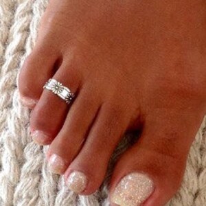 Toe Ring Silver Toe Ring Adjusable Toe Ring Foot Accessories Foot Ring Foot Jewelry Band Toe Ring Gifts Under 20 T12S image 2