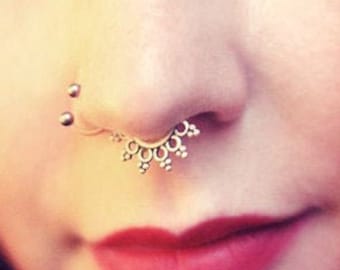 Fake Septum Ring - Faux Septum Ring - Fake Piercing - Clip On Piercing - Clip On Septum - Septum Jewelry - Septum Cuff - Nose Jewelry (SF3S)