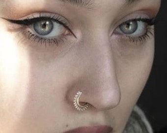 Silver Nose Ring - Silver Nose Hoop - Indian Nose Ring - Tribal Nose Ring - Nose Jewelry - Nose Piercing - Tiny Nose Ring - Nostril (NL11S)