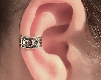 Sterling Silver Ear Cuff - Tribal Non Pierced Cartilage Ear Wrap,
