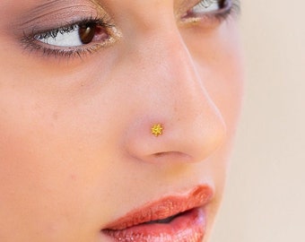 Tiny Gold Nose Stud, Indian Nose Stud, Tribal Nose Stud, Nostril Piercing, Indian Nose Piercing, Indian Nose Jewelry, Small Nose Stud (NG16)
